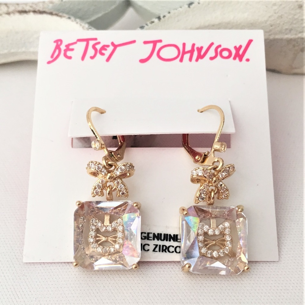 Betsey Johnson  'CZ' Gold Cat Necklaces/Earrings  NWT/HTF - Picture 3 of 6